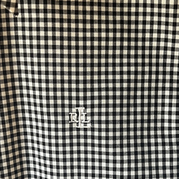 Ralph Lauren Ladies Black and White Checkered Shirt Size PM NWT - Picture 2 of 6
